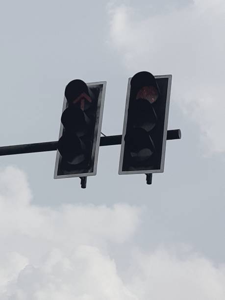 istock Traffic Lights with stormy clouds in Thailand 1392652214