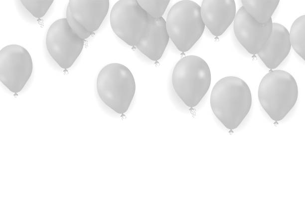 istock realistic isolated white balloons for celebration and decoration on the transparent background. 1392653485