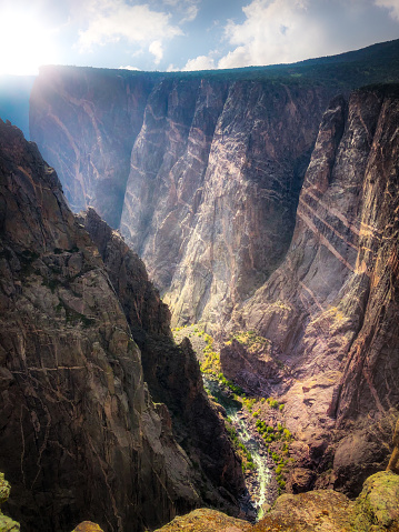 North Rim views of Black Canyon of the Gunnison National Park in Colorado.