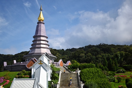 Phra Mahathat Naphaphonphumisiri, Chedi of the Queen at Doi Inthanon National Park in Chiang Mai, THAILAND.