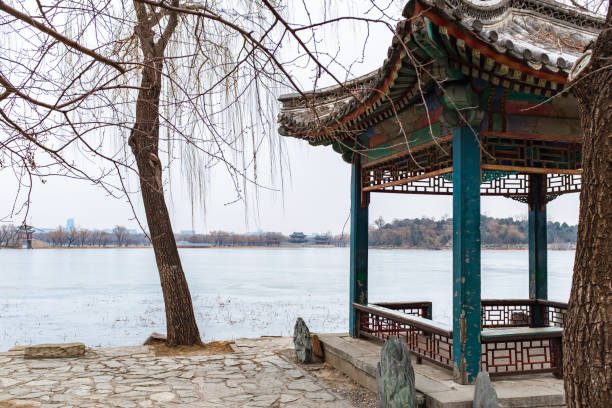 istock Architecture inside the Summer Palace in Beijing, pavilion by the lake, classical Chinese architecture 1392658719