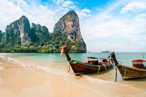 istock Railay Beach,beach and rocky mountain scenery in summer 1392665015