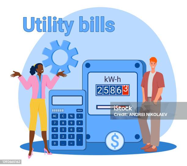 Utility Bills Stock Illustration - Download Image Now - Electricity ...