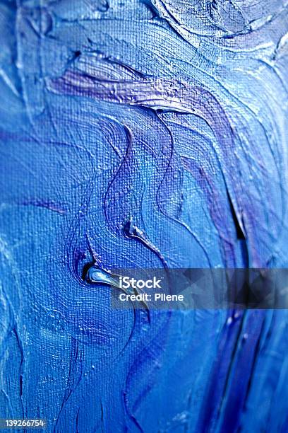 Foto de 1 Azul Oilpainting Closeup e mais fotos de stock de Azul - Azul, Branco, Criatividade