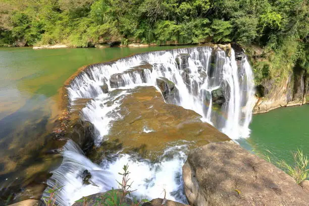 Shifen Waterfall, a waterfall located in Pingxi District, New Taipei City, Taiwan