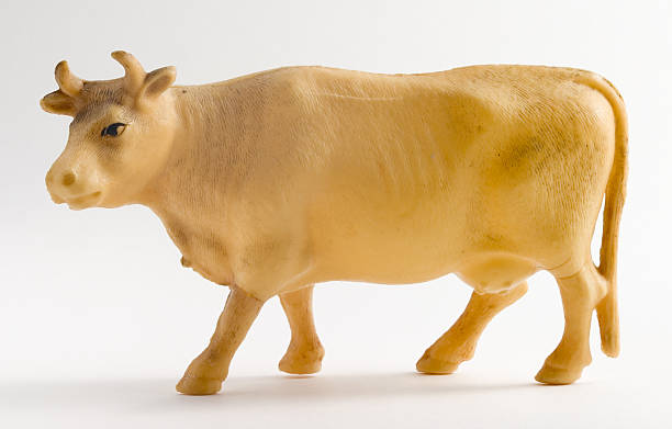 Vaca, celluoid toy - foto de acervo