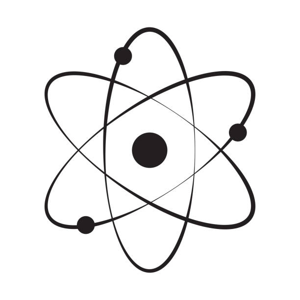 ilustrações de stock, clip art, desenhos animados e ícones de physics sign icon. nuclear energy concept. molecular chemistry, physics science concept. vector illustration. stock image. - atom