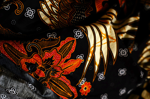 Background texture of floral batik Indonesian