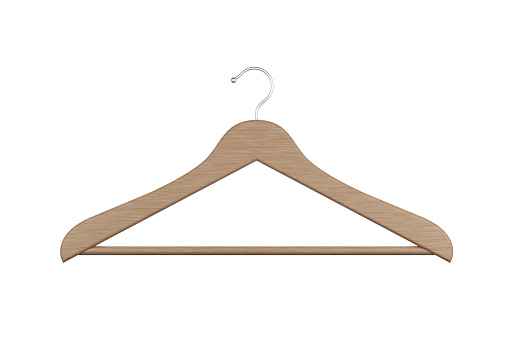 White clothes hanger, isolated on white background