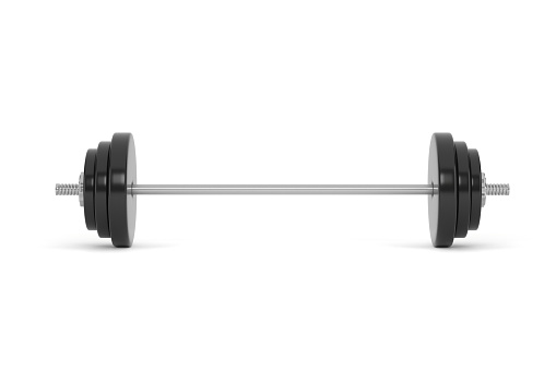 Barbell isolated On White Background. Sports and Body Building concept.