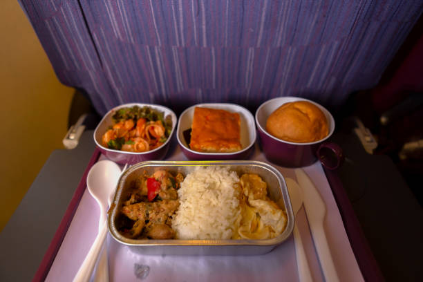Malaysia, Airline Food, Airplane, Tray, Table stock photo