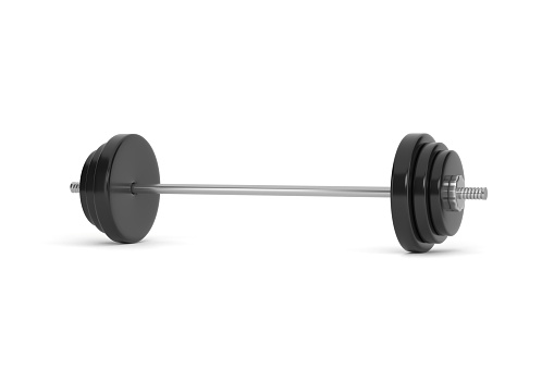 Barbell isolated On White Background. Sports and Body Building concept.