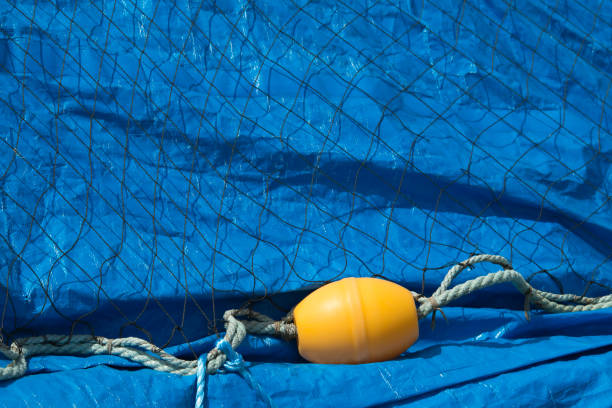 Swimming lane marker in the sea. Swimming lane marker in Aegean sea at Toska resort near Kavala town. Greece, Europe.