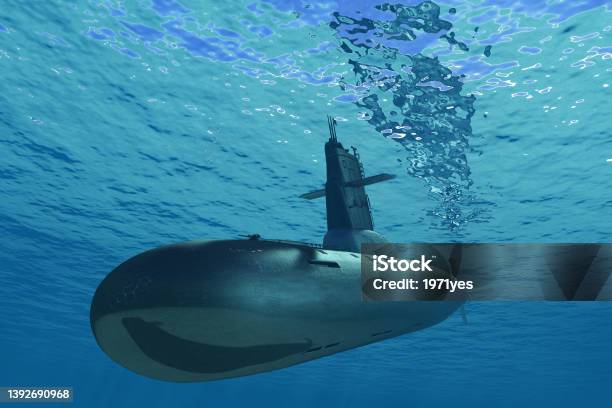 The Military Ship Stock Photo - Download Image Now - Submarine, Undersea, Underwater