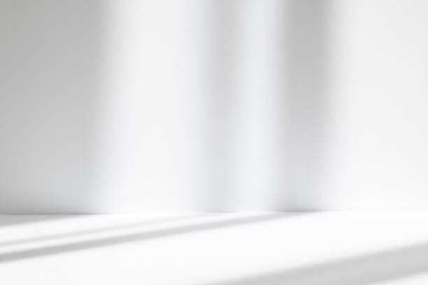 istock Abstract white studio background for product presentation. Empty room with shadows of window. Display product with blurred backdrop. 1392694674