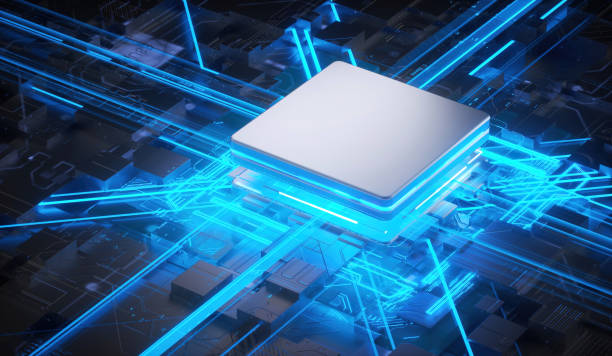 istock 3D rendering of cyberpunk AI. Circuit board. Technology background. Central Computer Processors CPU and GPU concept. Motherboard digital chip. Tech science background. 1392695980