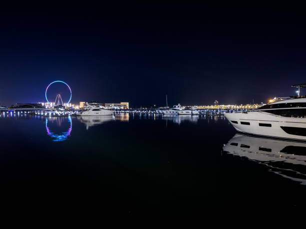 istock Night view of the marina 1392697284