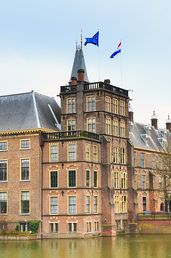 Binnenhof house of the Dutch parliament in The Hague with the Ministry of General Affairs (Ministerie van Algemene Zaken).