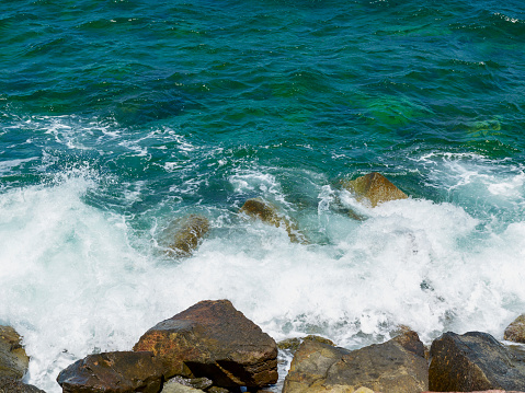 Sea waves hitting the rocks