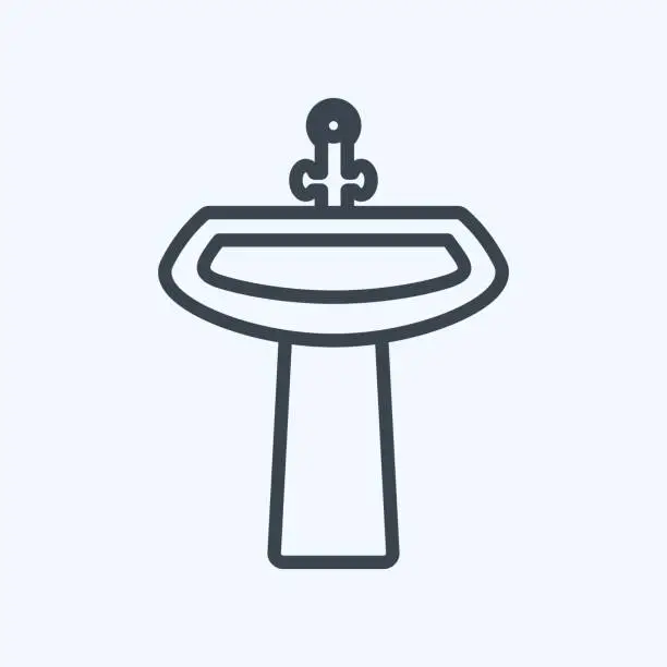 Vector illustration of Icon Sink. suitable for Home symbol. line style. simple design editable. design template vector. simple symbol illustration