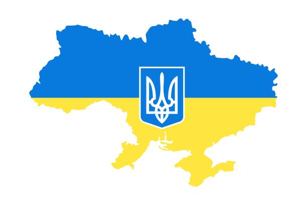 istock State flag of Ukraine. Peace for Ukraine. Pray for Ukraine. Stop the war. vector 1392711124