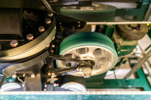 Rollercoaster wheel abstract detail