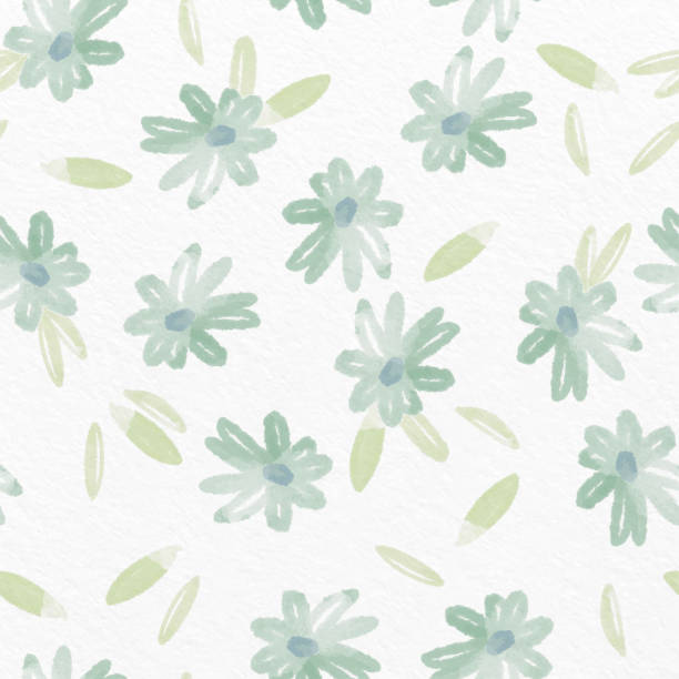 istock seamless nature pattern background with watercolour flower, greeting card or fabric 1392714698