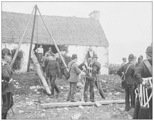 istock Antique photograph of Ireland: Eviction Scene 1392716721