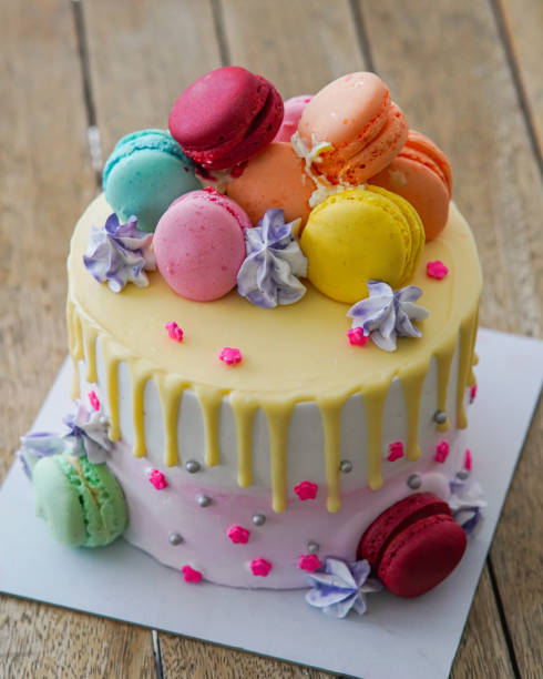 cake with macarons