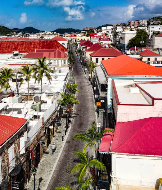 Main Street Charlotte Amalie stock photo