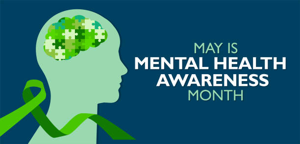 Mental health awareness month, vector illustration for poster, banner,print, web. vector art illustration