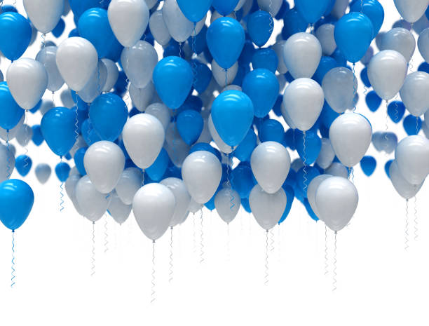 istock Party balloons blue and white 1392719056