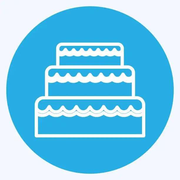 Vector illustration of Icon Wedding Cake. suitable for Wedding symbol. blue eyes style. simple design editable. design template vector. simple symbol illustration