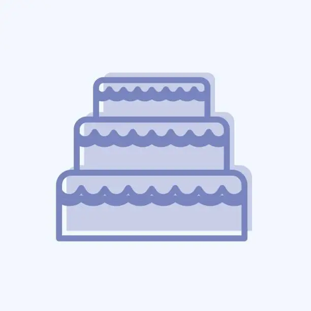 Vector illustration of Icon Wedding Cake. suitable for Wedding symbol. two tone style. simple design editable. design template vector. simple symbol illustration