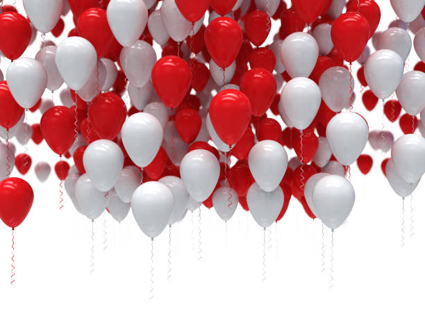 istock Party balloons red and white 1392721901