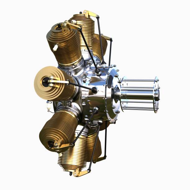 istock 3d illustration. Airplane Rotary Engine from the time of the Great War 1392727123
