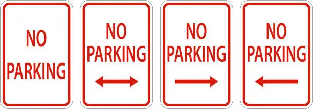 Vector illustration of No Parking Sign On White Background