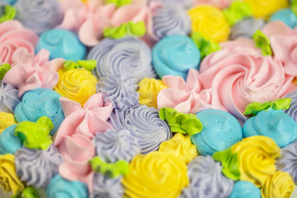 istock Cake icing floral swirl background 1392732440