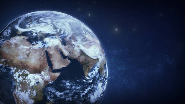 istock Earth from space. Planet earth Realistic 3D atmosphere space, planet, galaxy and stars awesome background. 1392733659