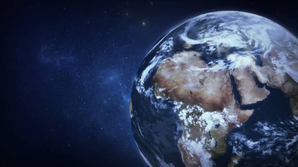 istock Earth from space. Planet earth Realistic 3D atmosphere space, planet, galaxy and stars awesome background. 1392733666