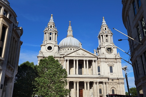 Saint Paul's Cathedral in London. Landmarks of London UK.