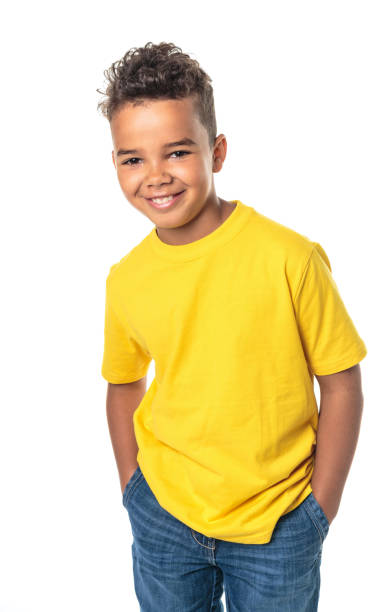 istock Adorable african boy on studio white background 1392744120