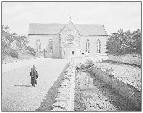 Antique photograph of Ireland: Derrybeg Chapel, County Donegal