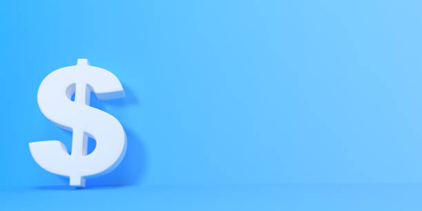 istock Symbol dollar on a blue background 1392746114