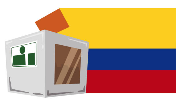 illustrations, cliparts, dessins animés et icônes de urnes, vote et drapeau de la colombie pour la saison électorale - marking voting ballot election presidential election