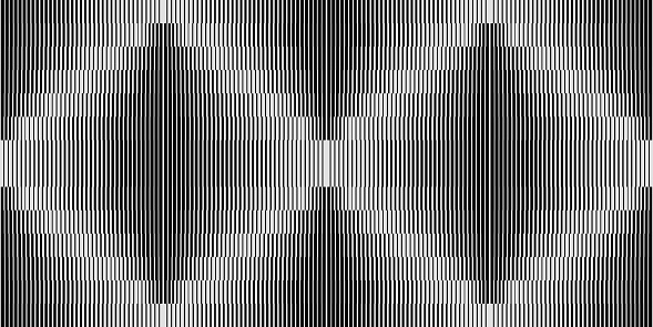 Abstract monochrome vector graphics with digital transition effect. Brutalist style futuristic pattern built with distorted geometric shapes, random forms, and black and white colors.