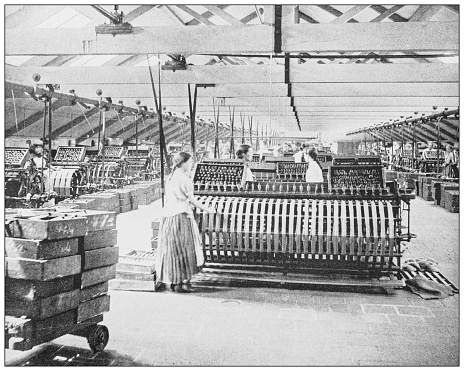 Antique photograph of Ireland: Linen Factory, Belfast