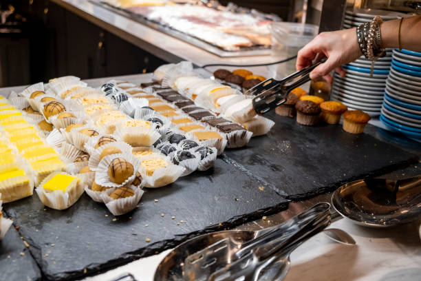 istock Buffet in business lounge. Sweets and cakes 1392750035