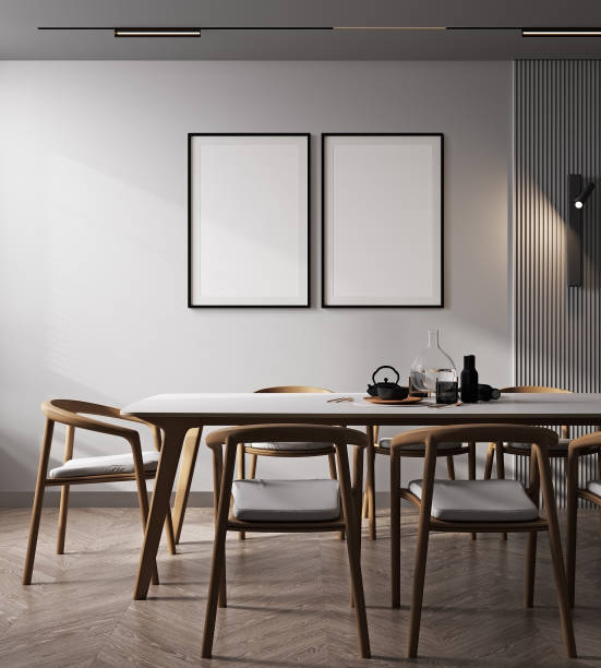 istock mock up poster frame in modern interior background, living room, Scandinavian style, 3D render, 3D illustration 1392751898