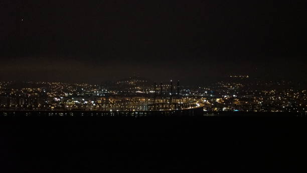istock Alcochete tagus river, low tide, boats, night 1392760695